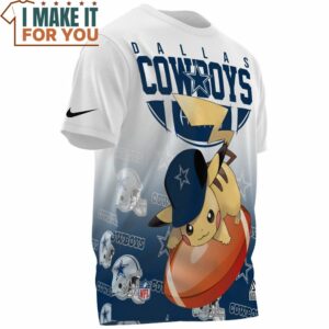 Dallas Cowboys x Pikachu Play Football Fullprinted T Shirt 3