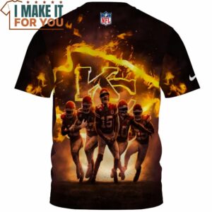 Kansas City Chiefs Fiery Team Spirit Graphic T Shirt 2