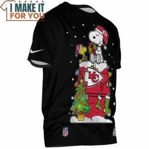 Kansas City Chiefs Snoopy and Woodstock Love Christmas T Shirt 2