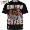 Burrow Chase x Cincinnati Bengals Retro T-Shirt, Bengals Gifts Ideas