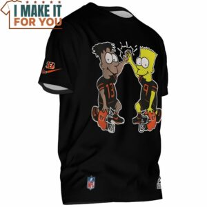 Cincinnati Bengals Bart Simpson High Five Graphic T Shirt 3