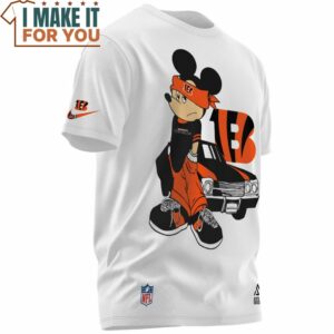 Cincinnati Bengals Cool Mickey Ride Classic Car T Shirt 2