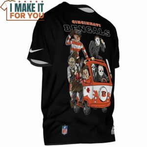 Cincinnati Bengals Horror Movie Characters Mystery Van T Shirt 2