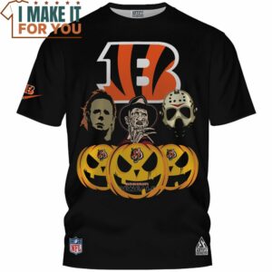 Cincinnati Bengals Horror Character Team Up T Shirt 4