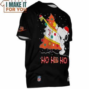 Cincinnati Bengals Snoopy Hohoho Christmas Tree T Shirt 2