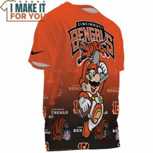 Cincinnati Bengals x Mario Champions Cup 3D T Shirt 3