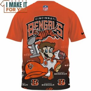 Cincinnati Bengals x Mario Champions Cup Pull Over Printed T Shirt 2