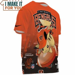 Cincinnati Bengals x Pikachu True Fan Fullprinted T Shirt 3