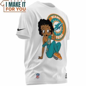Miami Dolphins Betty Boop Dolphins Big Fan T Shirt 2