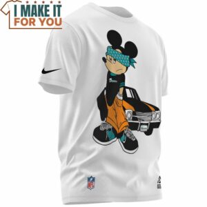 Miami Dolphins Cool Mickey Ride Classic Car Big Fan T Shirt 2