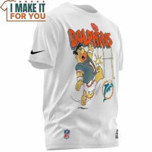 Miami Dolphins Fred Flintstone Football Player T Shirt 2