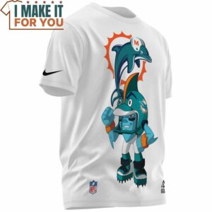 Miami Dolphins Funny Dolphin and Shark NFL Player T Shirt 2