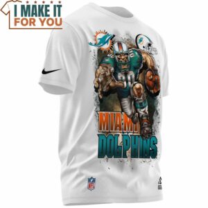 Miami Dolphins Mascot Breaking Through Wall T Shirt 2
