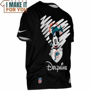 Miami Dolphins Mickey Disney Heart T Shirt 2