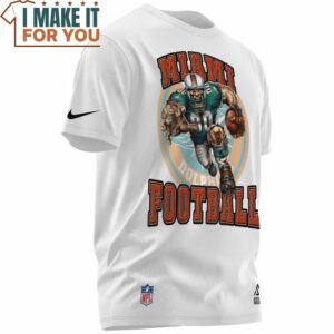 Miami Dolphins Retro Mascot NFL Dophins Player T Shirt 2