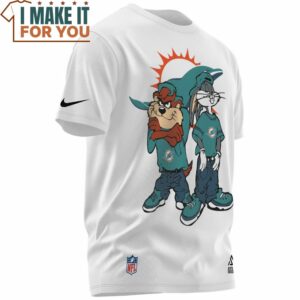Miami Dolphins Tasmanian Devil Bugs Bunny Big Fan T Shirt 2