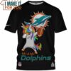 Miami Dolphins Unicorn Dabbing Football Fan T-Shirt, Ultimate Dolphins Fan Gift