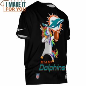 Miami Dolphins Unicorn Dabbing Football Fan T Shirt 2