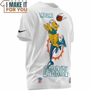 Miami Dolphins Winnie the Pooh Gabriel Big Football Fan T Shirt 2