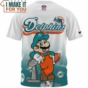 Miami Dolphins x Mario Champion Cup Pull Over Printed T Shirt 2