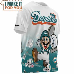 Miami Dolphins x Mario Champion Cup AOP T Shirt 3