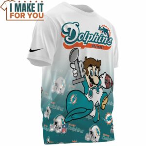Miami Dolphins x Mario Champion Cup Fullprinted T Shirt 3