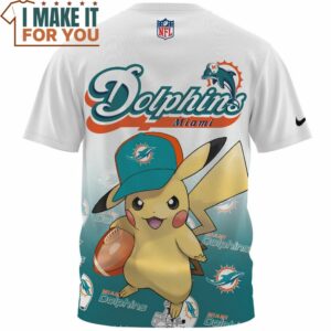 Miami Dolphins x Pikachu Football Big Fan T Shirt 2