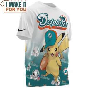 Miami Dolphins x Pikachu Football Big Fan T Shirt 3