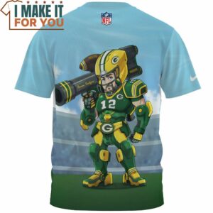 Aaron Rodgers x Green Bay Packers NFL War Machine Fullprinted T Shirt 2