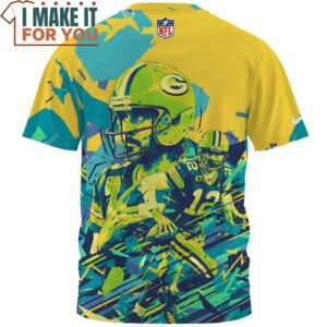 Aaron Rodgers x Green Bay Packers Retro Fullprinted T Shirt 2