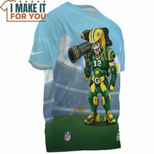 Aaron Rodgers x Green Bay Packers NFL War Machine Fullprinted T Shirt 3