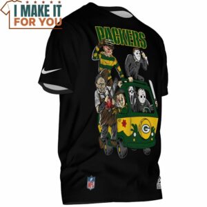 Green Bay Packers Horror Movie Characters Mystery Van T Shirt 2