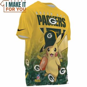 Green Bay Packers x Pikachu NFL Player Fullprinted T Shirt 3