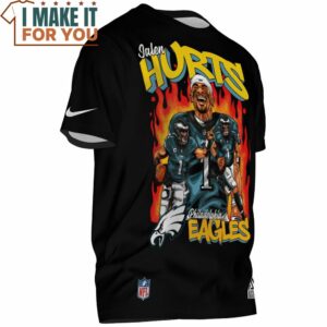 Jalen Hurts x Philadelphia Eagles Cartoon Art T Shirt 2 1