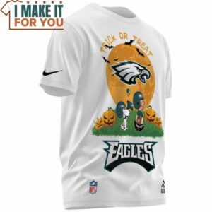 Philadelphia Eagles Charlie Brown And Snoopy Trick Or Treat Pumkin T Shirt 2 1