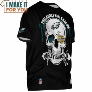 Philadelphia Eagles Harley Davidson Skull T Shirt 2 1