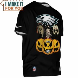 Philadelphia Eagles Horror Character Pumkin T Shirt 2 1