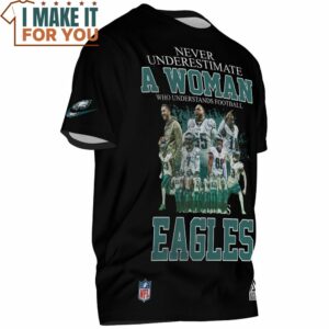 Philadelphia Eagles Never Underestimate A Woman Who Understands Football Retro Eagles Team T Shirt 2