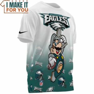 Philadelphia Eagles x Mario Champion Cup All Over Printed T Shirt 3