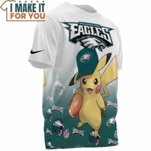 Philadelphia Eagles x Pikachu NFL Player Fullprinted T Shirt 3