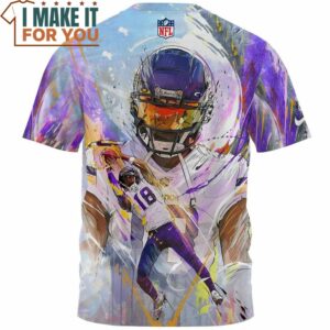 Justin Jefferson x Minnesota Vikings Cool Art Fullprinted T Shirt 2