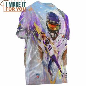 Justin Jefferson x Minnesota Vikings Cool Art Fullprinted T Shirt 3