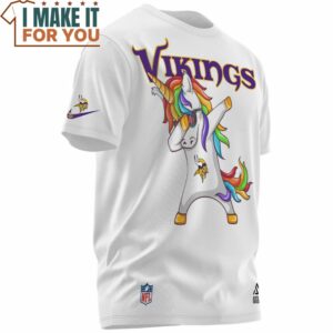 Minnesota Vikings Dabbing Unicorn Big Fan T Shirt 2