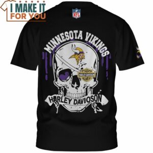 Minnesota Vikings Harley Davidson Skull Nike T Shirt 2