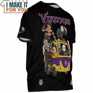 Minnesota Vikings Horror Movie Characters Mystery Van T Shirt 2