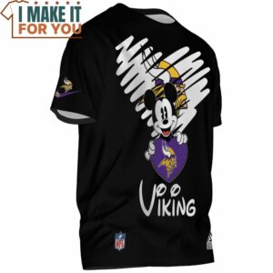 Minnesota Vikings Mickey Disney Love Heart T Shirt 2