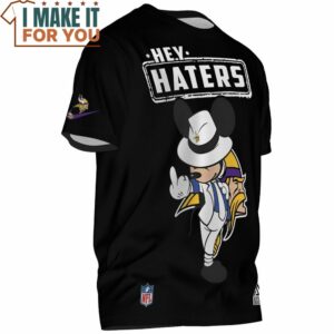 Minnesota Vikings Mickey Michael Jackson Hey Haters T Shirt 2