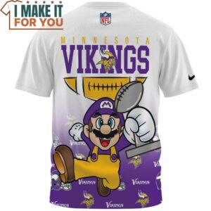 Minnesota Vikings x Mario NFL Champions Cup Fullprinted T Shirt 2