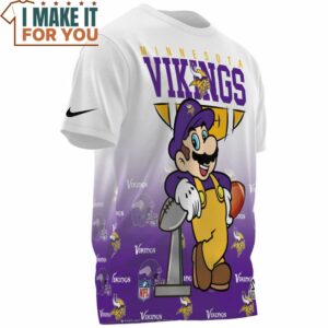 Minnesota Vikings x Mario NFL Champions Cup AOP T Shirt 3