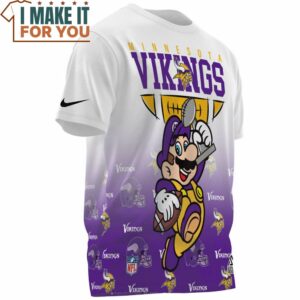 Minnesota Vikings x Mario NFL Champions Cup 3D T Shirt 3